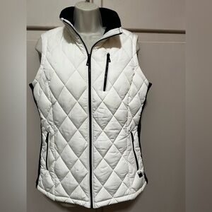 Calvin Klein Cream & Black Quilted Vest- Medium